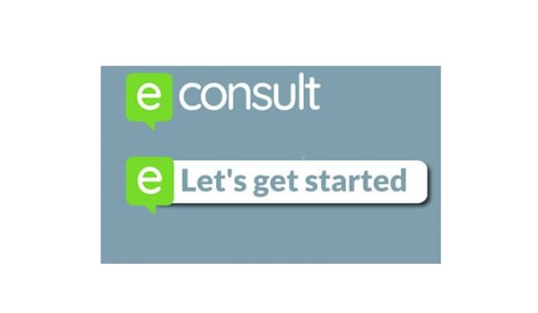 the eConsult logo and the words Let's get started