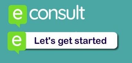the eConsult logo and the words Let's get started