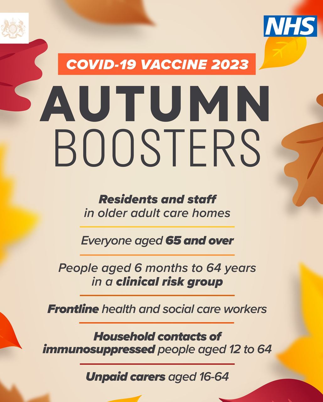 COVID-19 Autumn Booster eligibility